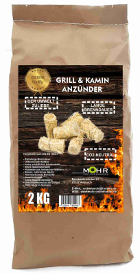 Bio Grillanzünder Kaminanzünder Premium Anzünder 2Kg im Papierbeutel